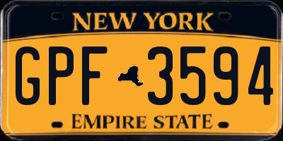 NY license plate GPF3594