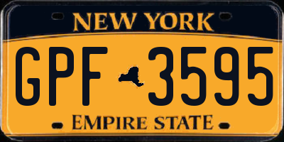 NY license plate GPF3595