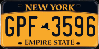 NY license plate GPF3596