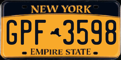 NY license plate GPF3598