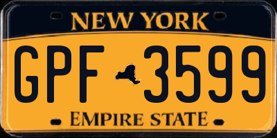 NY license plate GPF3599