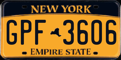 NY license plate GPF3606