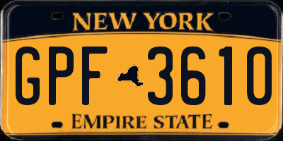 NY license plate GPF3610