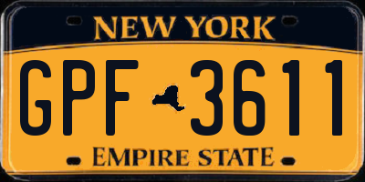 NY license plate GPF3611