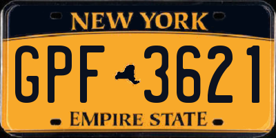 NY license plate GPF3621