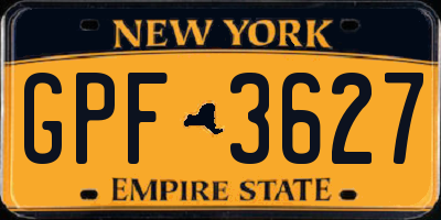 NY license plate GPF3627