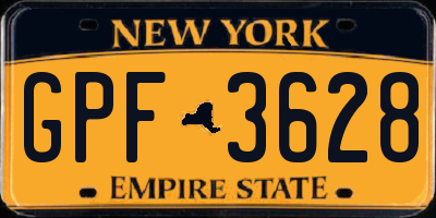 NY license plate GPF3628