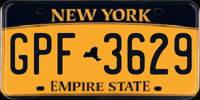 NY license plate GPF3629