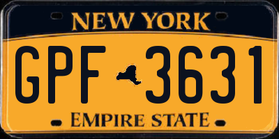 NY license plate GPF3631