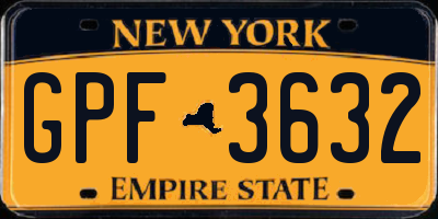 NY license plate GPF3632