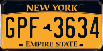 NY license plate GPF3634