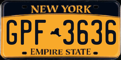 NY license plate GPF3636
