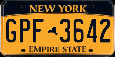 NY license plate GPF3642