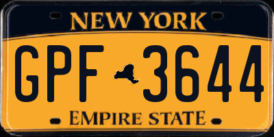 NY license plate GPF3644