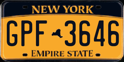 NY license plate GPF3646