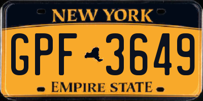 NY license plate GPF3649