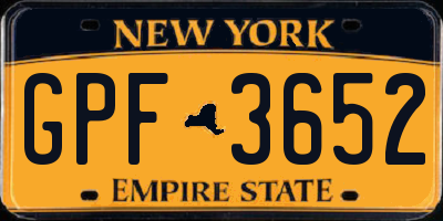 NY license plate GPF3652