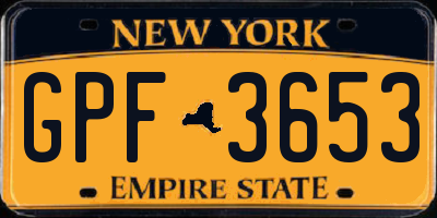 NY license plate GPF3653
