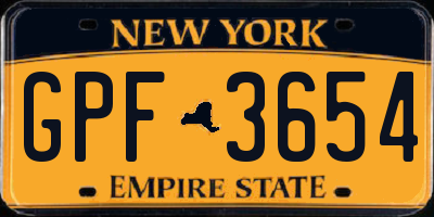 NY license plate GPF3654
