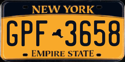 NY license plate GPF3658