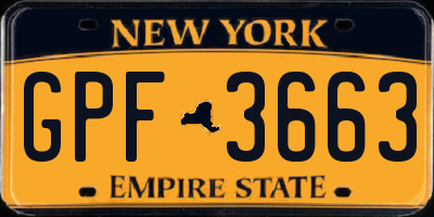 NY license plate GPF3663