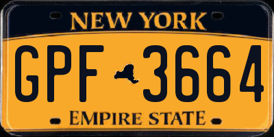 NY license plate GPF3664