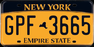 NY license plate GPF3665