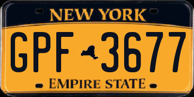 NY license plate GPF3677