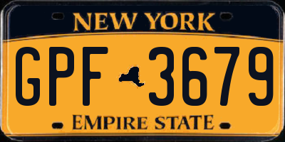 NY license plate GPF3679