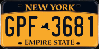 NY license plate GPF3681
