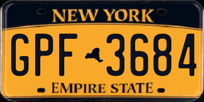 NY license plate GPF3684