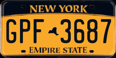 NY license plate GPF3687