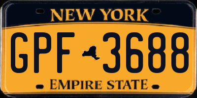NY license plate GPF3688