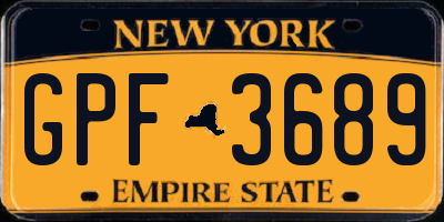 NY license plate GPF3689