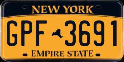 NY license plate GPF3691