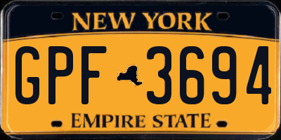NY license plate GPF3694