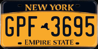 NY license plate GPF3695