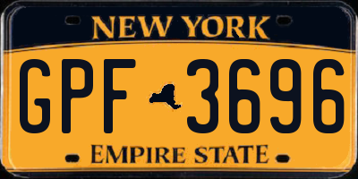 NY license plate GPF3696