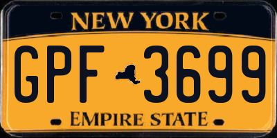 NY license plate GPF3699
