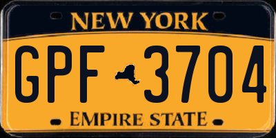NY license plate GPF3704