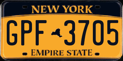 NY license plate GPF3705