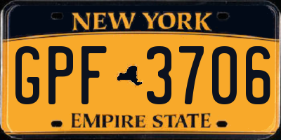 NY license plate GPF3706