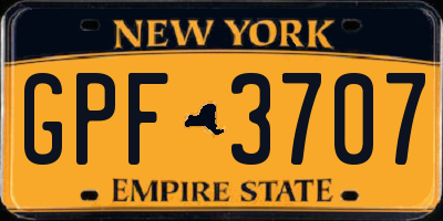 NY license plate GPF3707