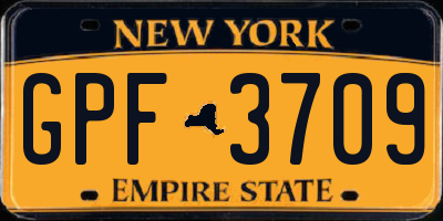 NY license plate GPF3709