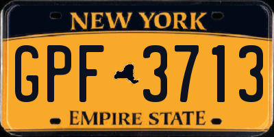 NY license plate GPF3713