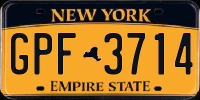 NY license plate GPF3714