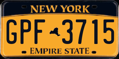 NY license plate GPF3715