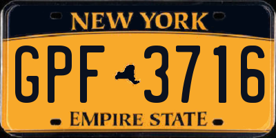 NY license plate GPF3716