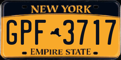 NY license plate GPF3717