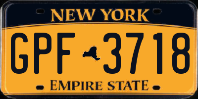 NY license plate GPF3718